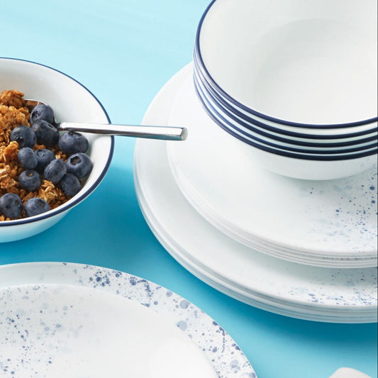 Corelle® Indigo Speckle 18-piece Dinnerware Set, Service for 6