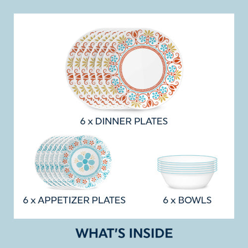 Corelle® Global Collection Terracotta Dreams 18-piece Dinnerware Set, Service for 6