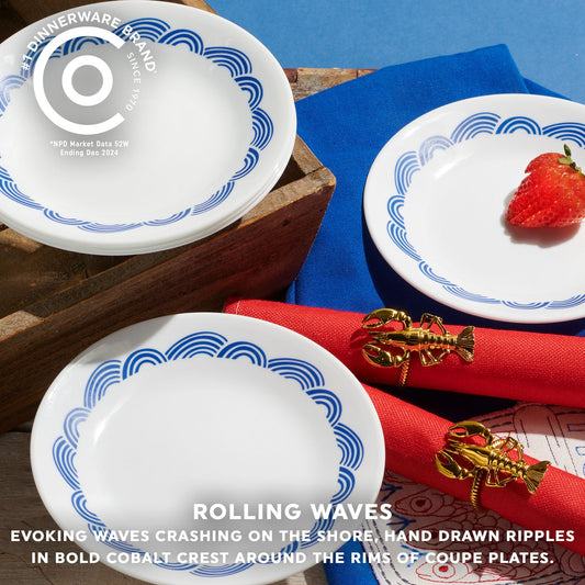 Corelle® Rolling Waves 8.5" Lunch Plate, 6-pack