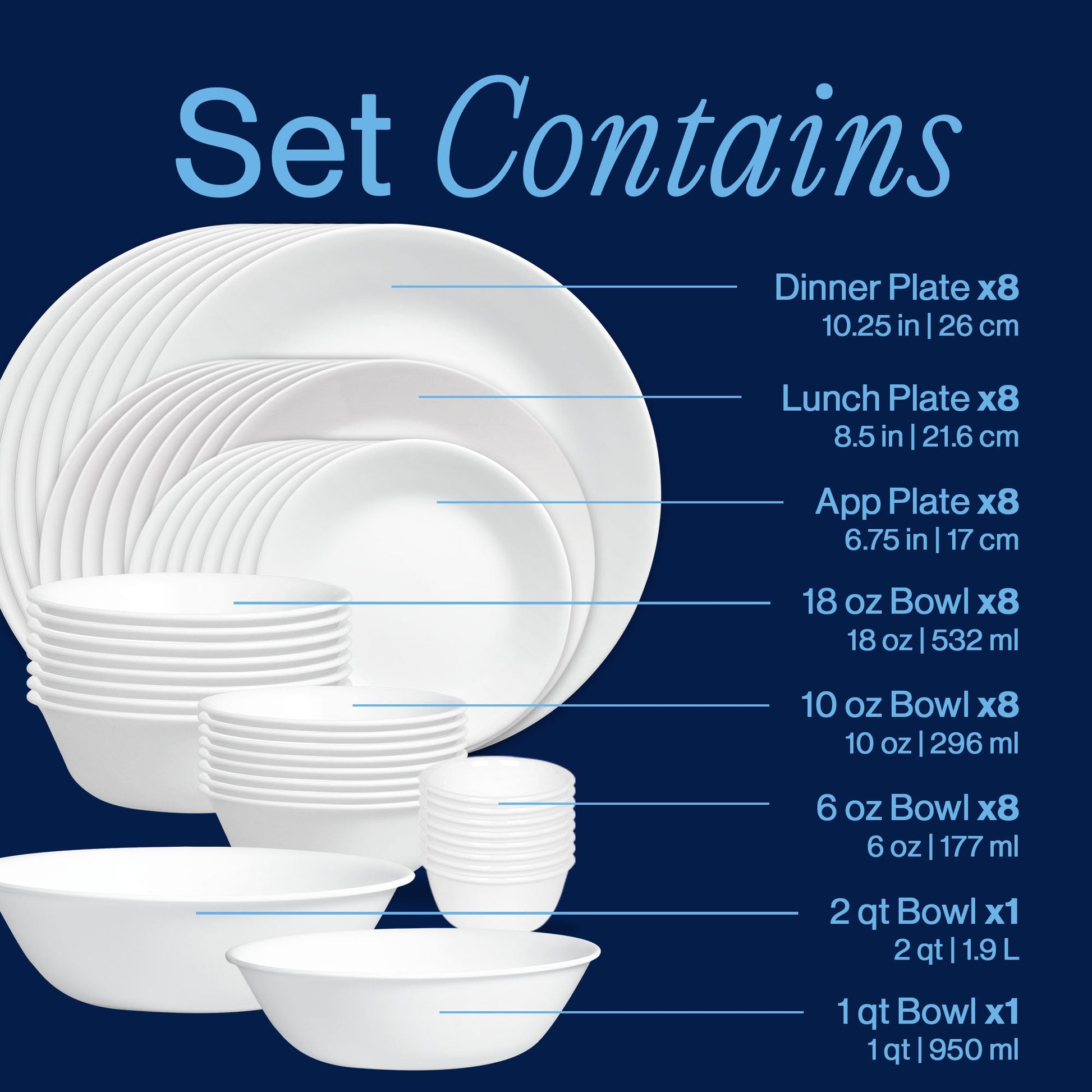 Corelle® Winter Frost White 50-piece Dinnerware Set, Service for 8, EXCLUSIVE