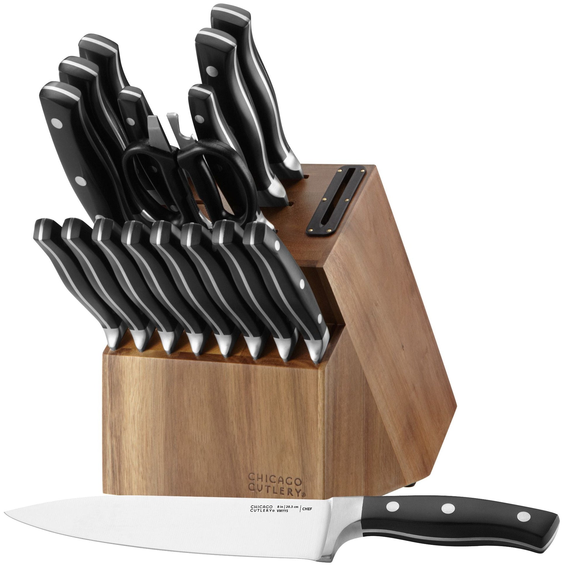 Chicago Cutlery® Insignia Classic 18-piece Block Set with Built-in Sharpener