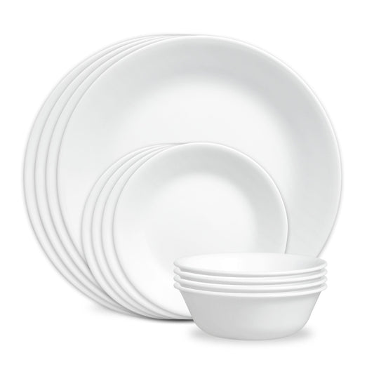 Corelle® Winter Frost White 12-piece Dinnerware Set, Service for 4