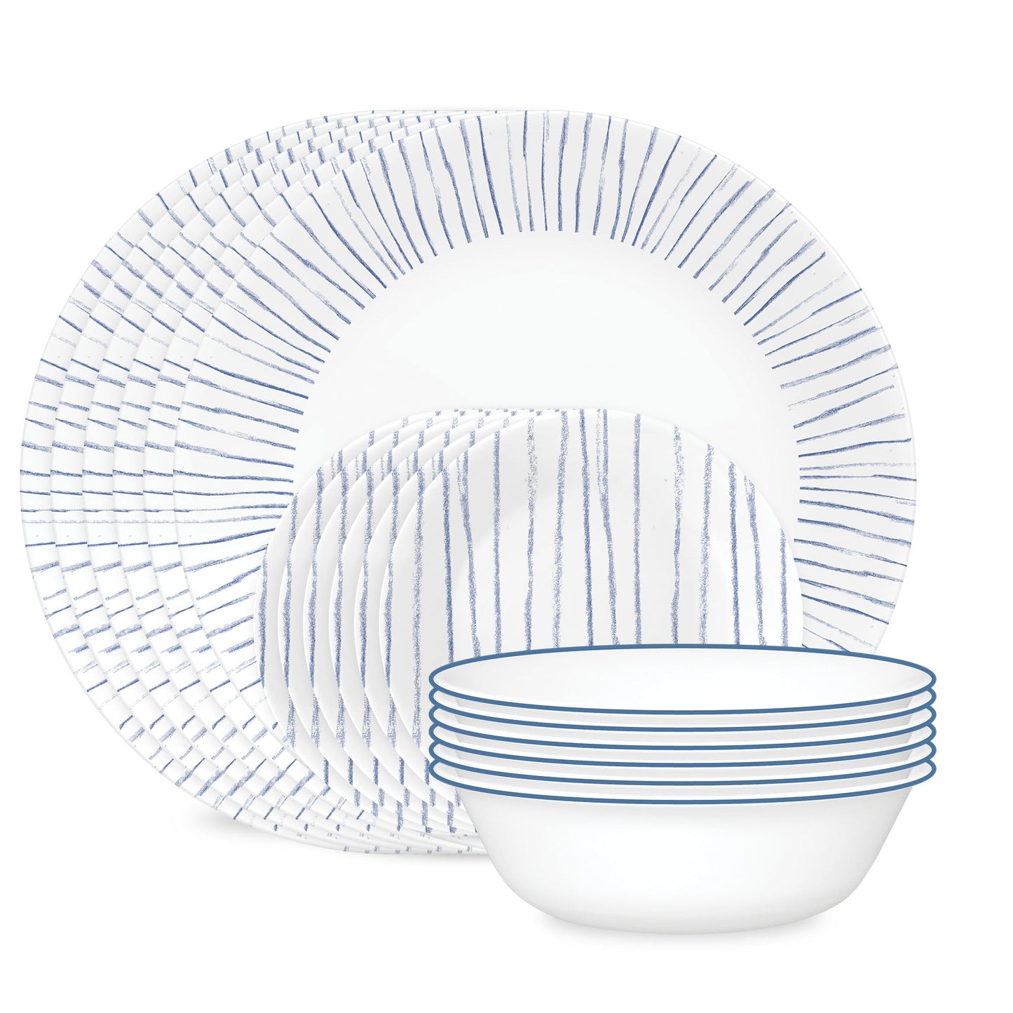 Corelle® Nautical Stripes 18-piece Dinnerware Set, Service for 6
