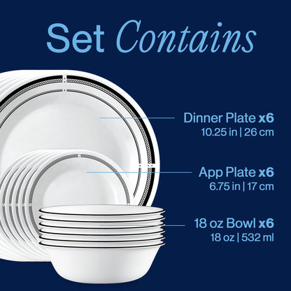 Corelle® Brasserie 18-piece Dinnerware Set, Service for 6