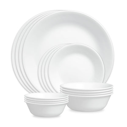 Corelle® Winter Frost White 16-piece Mugless Dinnerware Set, Service for 4