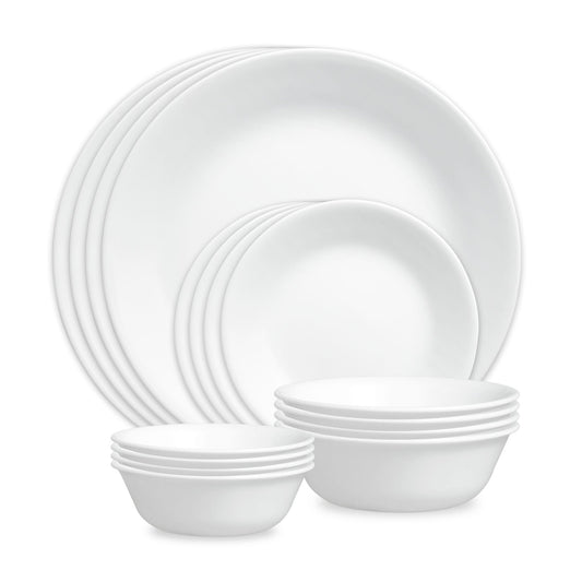 Corelle® Winter Frost White 16-piece Mugless Dinnerware Set, Service for 4