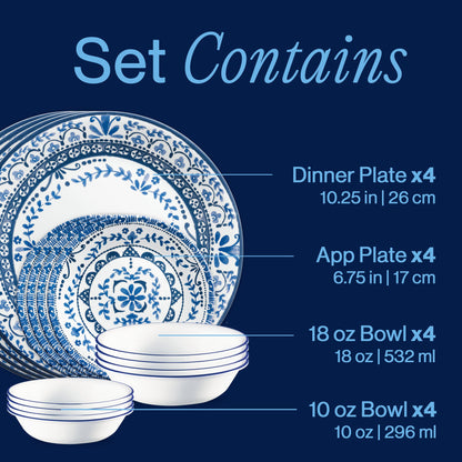 Corelle® Portofino 16-piece Dinnerware Set, Service for 4