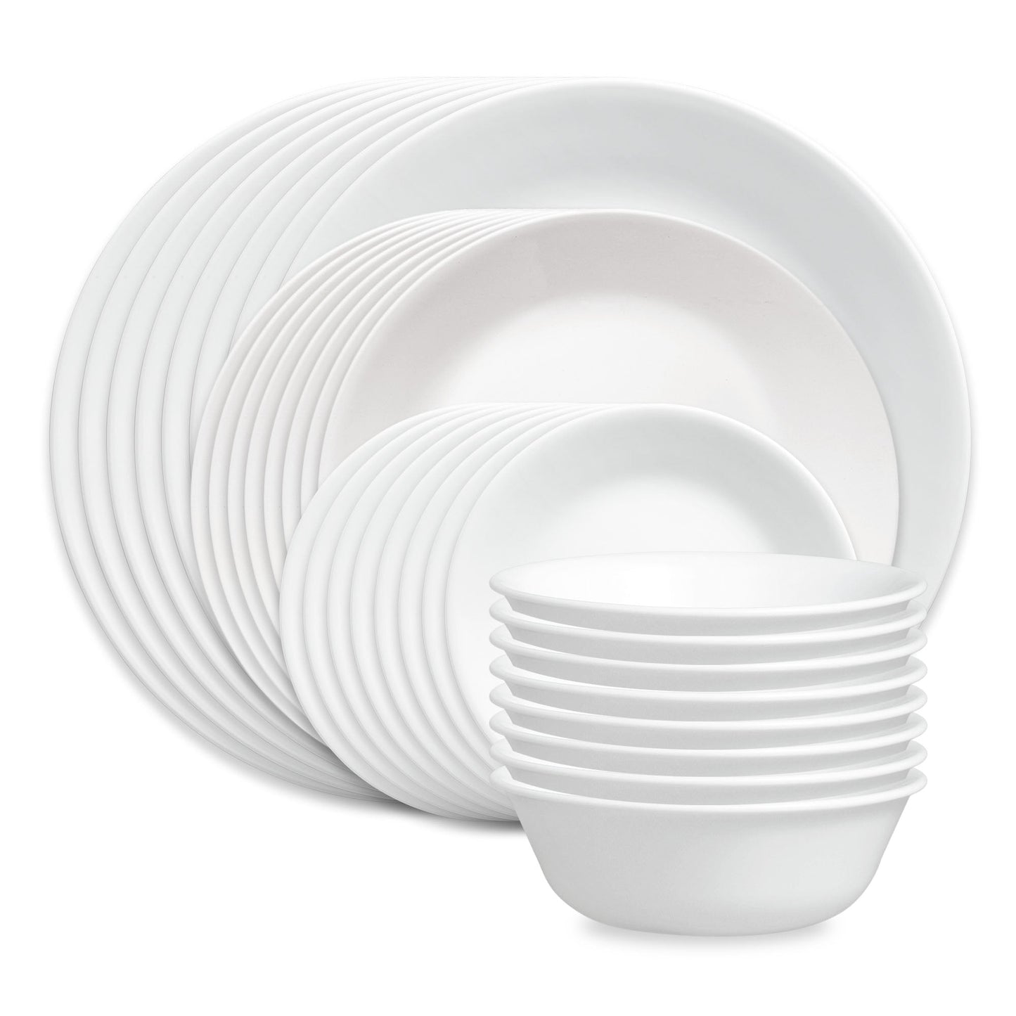 Corelle® Shimmering White 32-piece Dinnerware Set, Service for 8