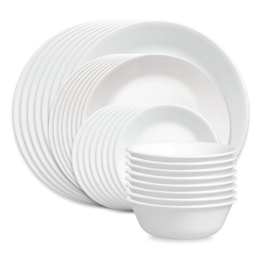Corelle® Shimmering White 32-piece Dinnerware Set, Service for 8