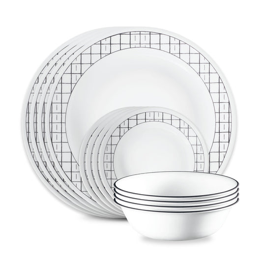 Corelle® Delicate Grid 12-piece Dinnerware Set, Service for 4