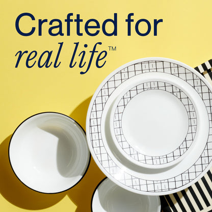Corelle® Delicate Grid 12-piece Dinnerware Set, Service for 4