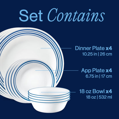 Corelle® Laila 12-piece Dinnerware Set, Service for 4