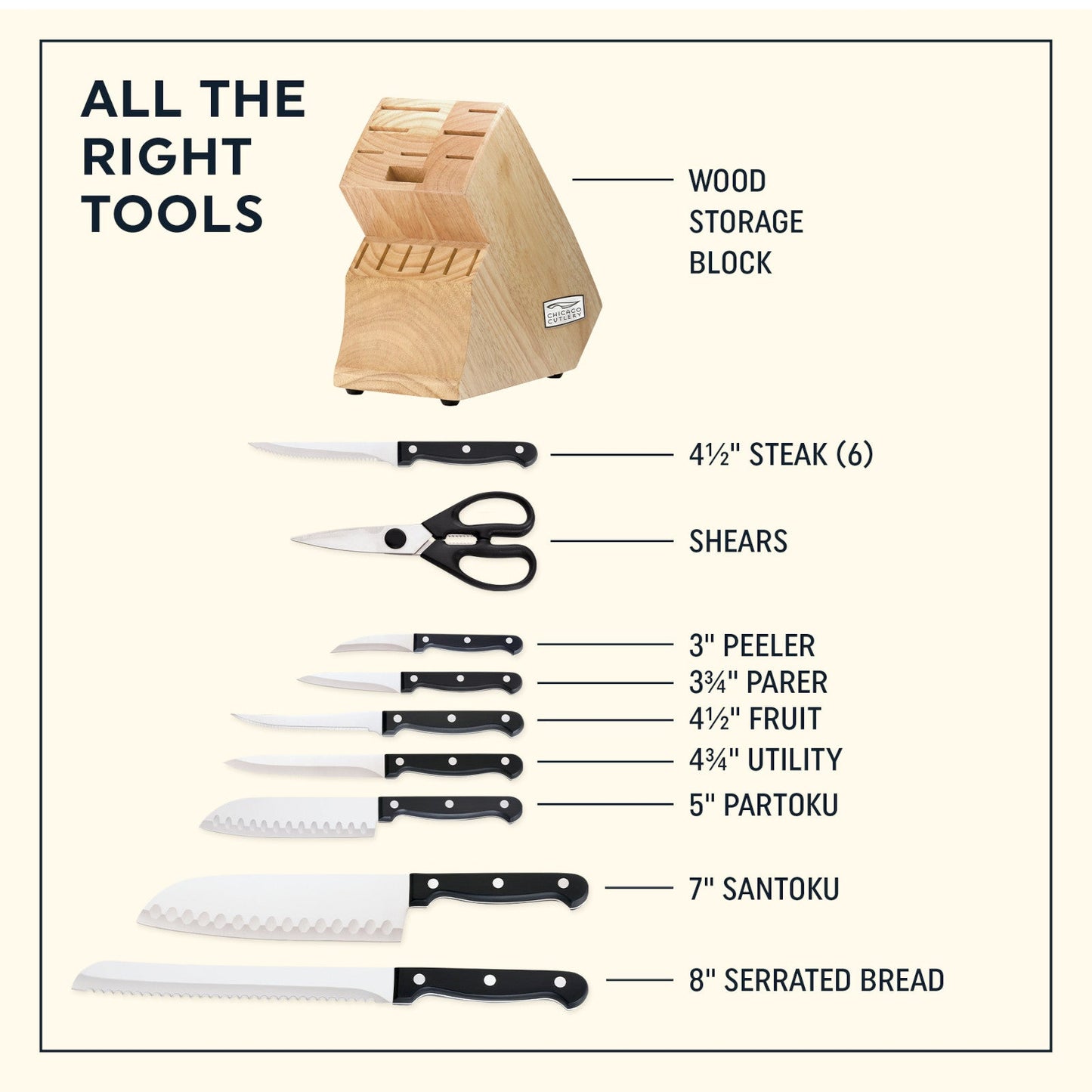 Chicago Cutlery® Essentials™ 15-piece Block Set