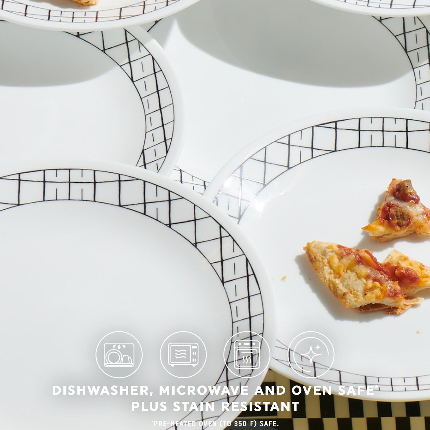 Corelle® Delicate Grid 8.5" Lunch Plate, 6-pack