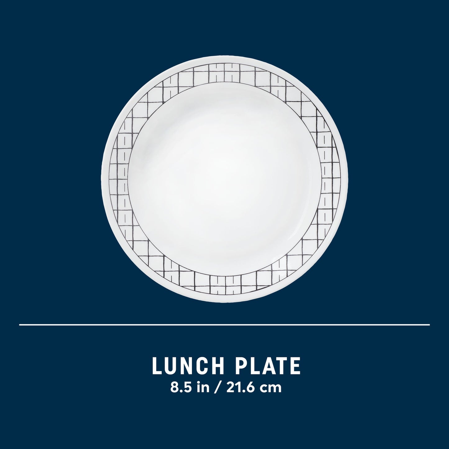 Corelle® Delicate Grid 8.5" Lunch Plate, 6-pack