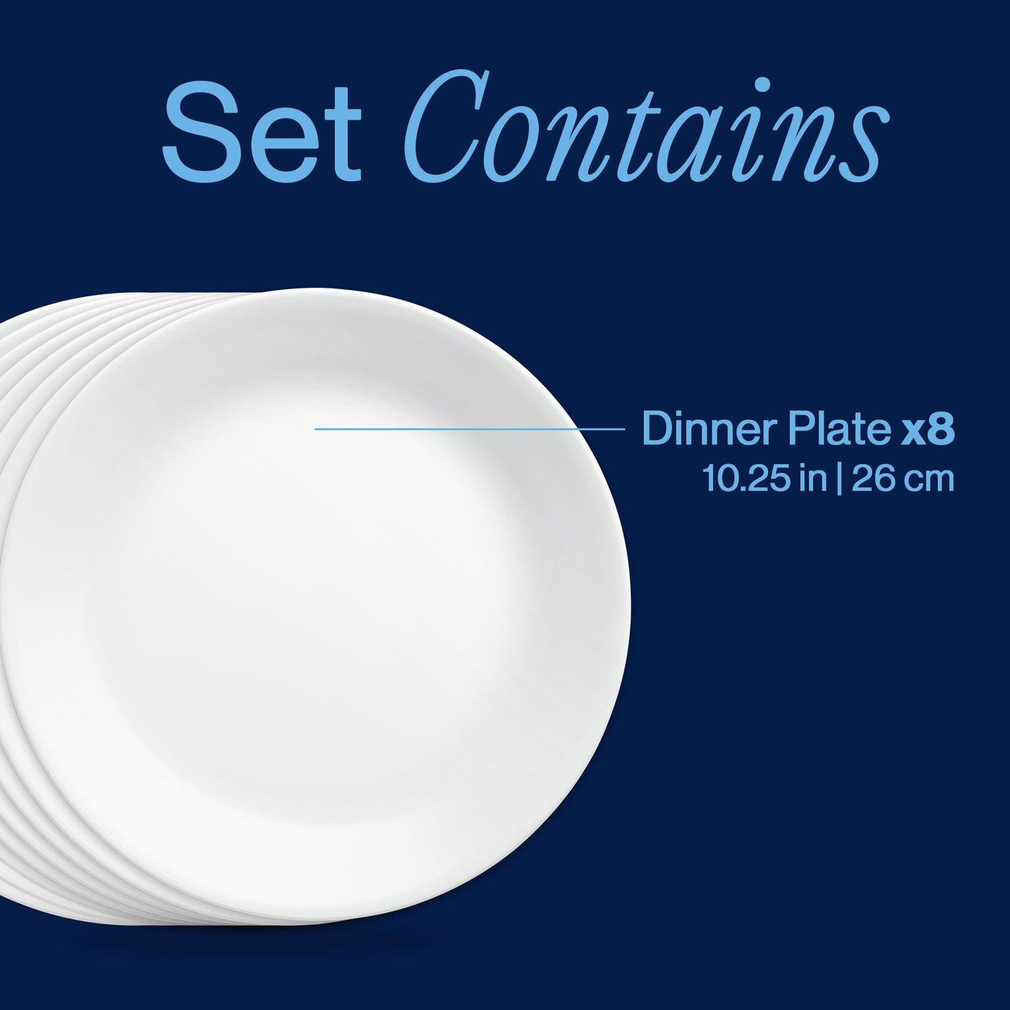 Corelle® Winter Frost White 10.25" Dinner Plates, 8-pack