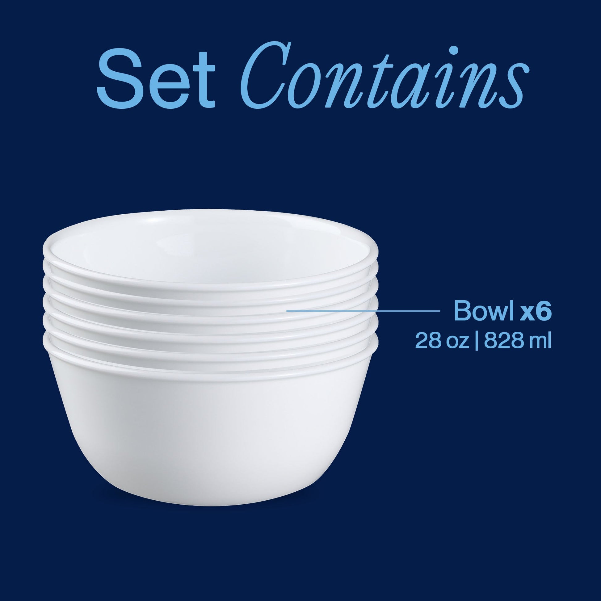 Corelle® Winter Frost White 28-ounce Large Soup Bowls, 6-pack