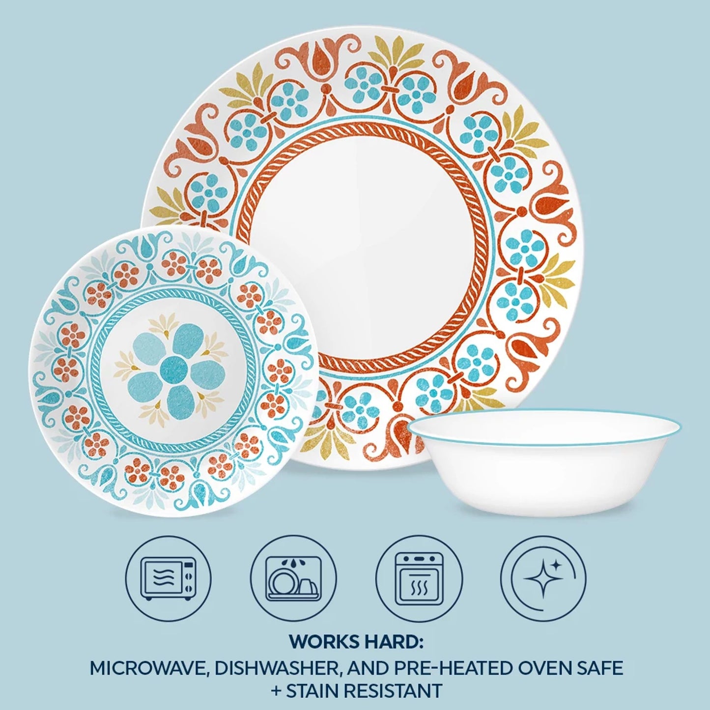 Corelle® Global Collection Terracotta Dreams 18-piece Dinnerware Set, Service for 6