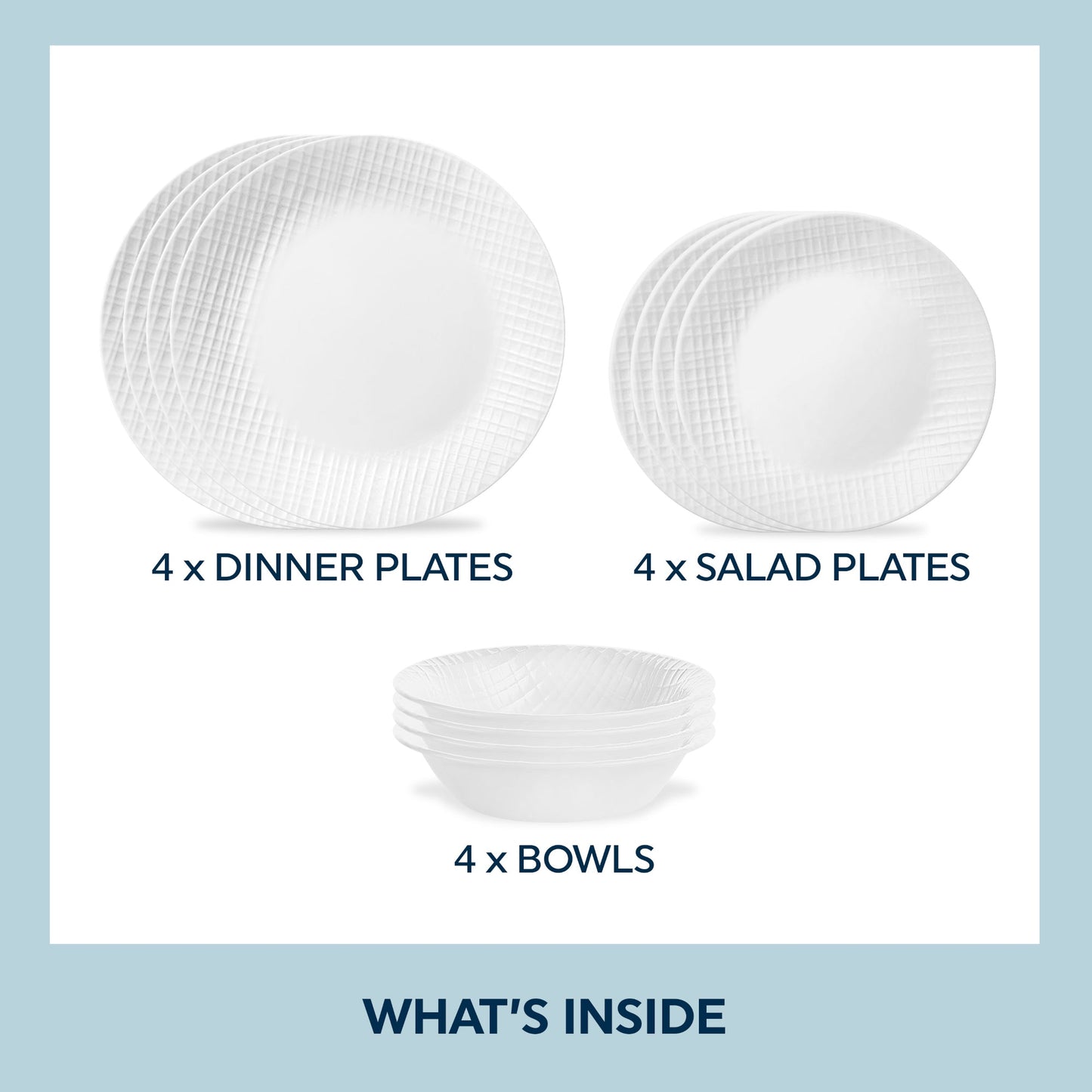 Corelle® Linen Weave 12-piece Dinnerware Set, Service for 4