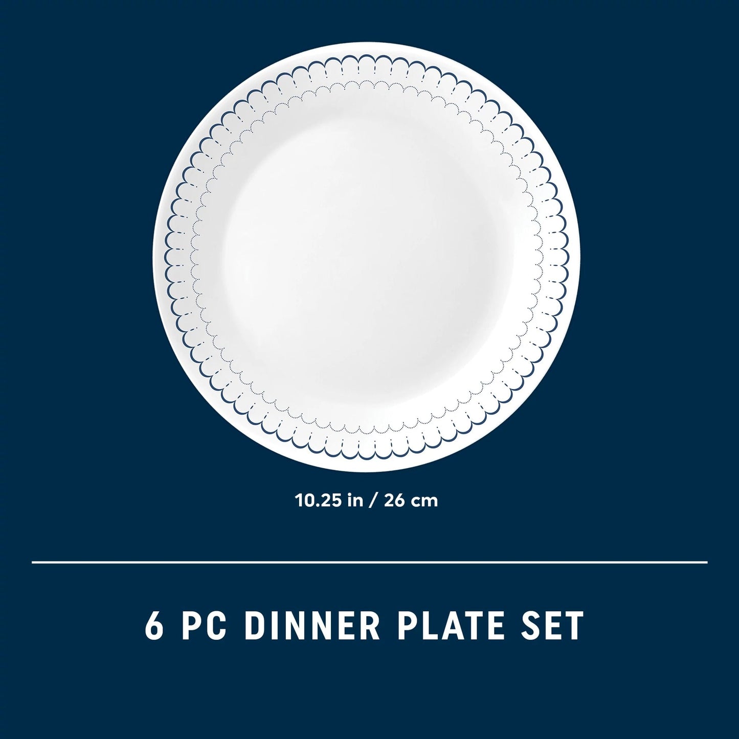 Corelle® Caspian Lace 10.25" Dinner Plates, 6-pack