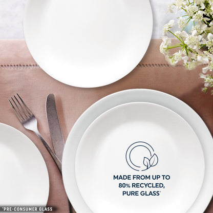 Corelle® Shimmering White Salad and Dinner Plates Set, 8-pack