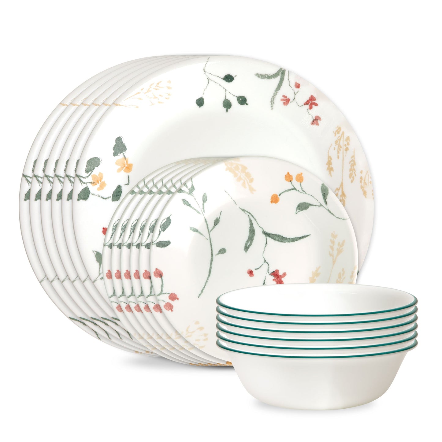 Corelle® Wildflower Scatter 18-piece Dinnerware Set, Service for 6