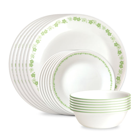 Corelle® Spring Blossom Green 18-piece Dinnerware Set, Service for 6