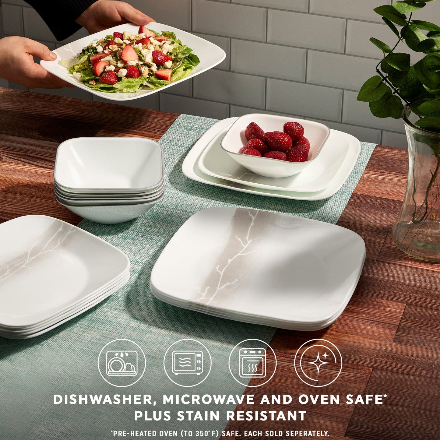 Corelle® Square Wandering Grove 10.5" Dinner Plate