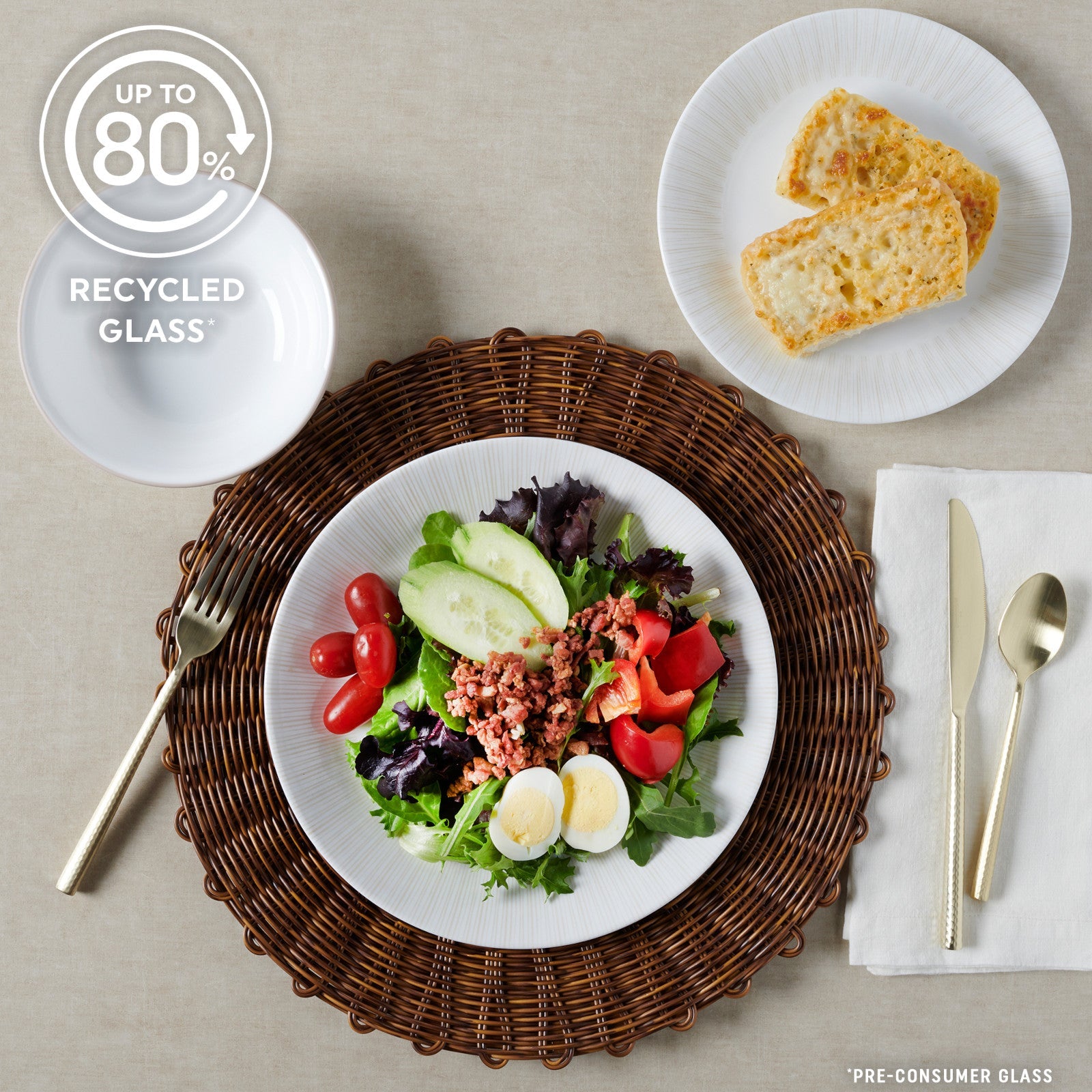Corelle® Hushed Lines 12-piece Dinnerware Set, Service for 4