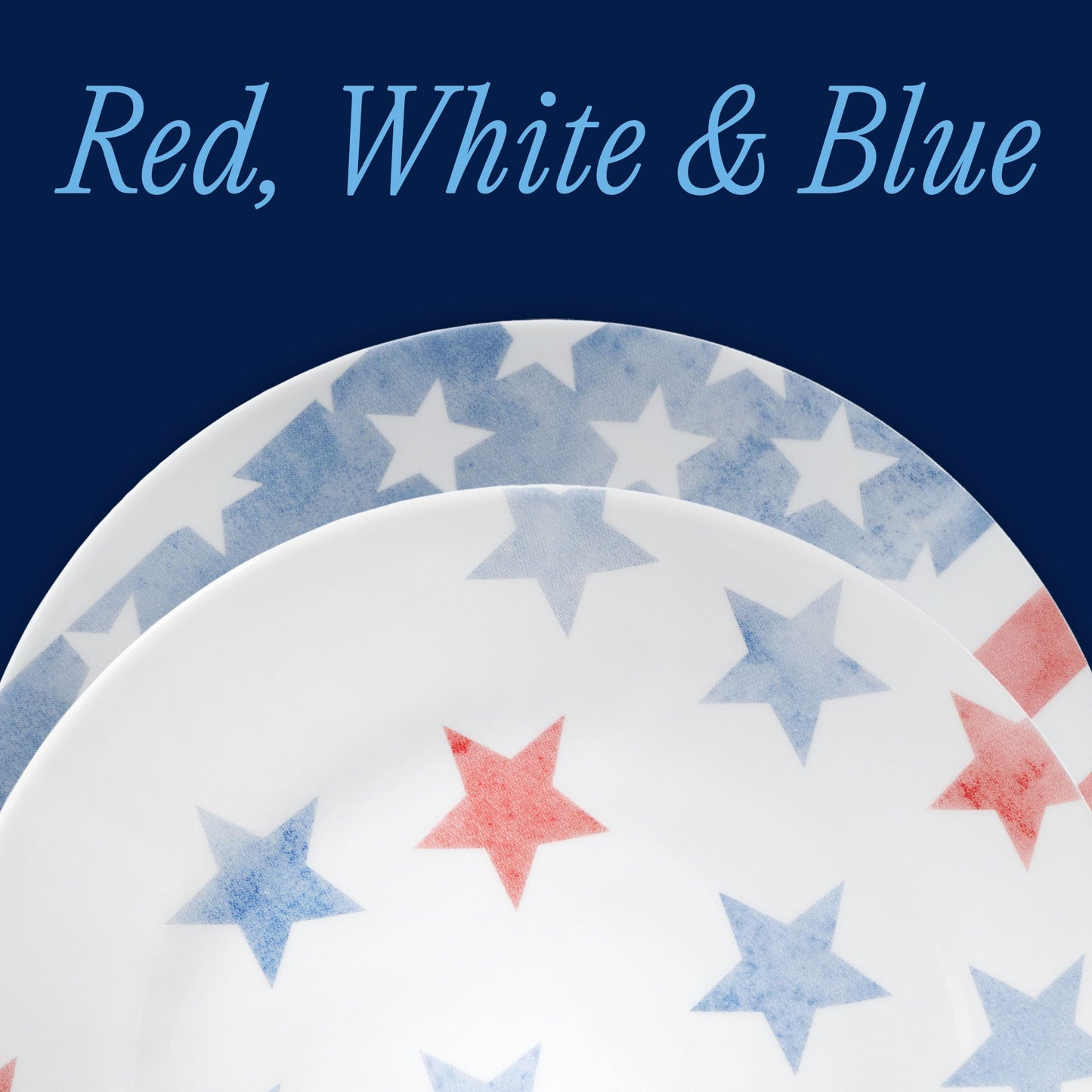 Corelle® Red, White, and Blue 8.5" Lunch Plate, 6-pack