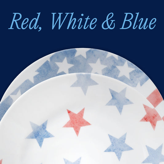 Corelle® Red, White, and Blue 8.5" Lunch Plate, 6-pack