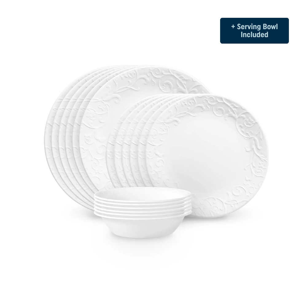 Corelle® Bella Faenza Dinnerware Set – Service for 6 + Serving Bowl