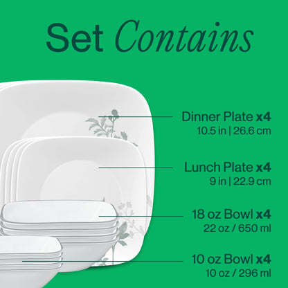 Corelle® Amalie 16-piece Dinnerware Set, Service for 4