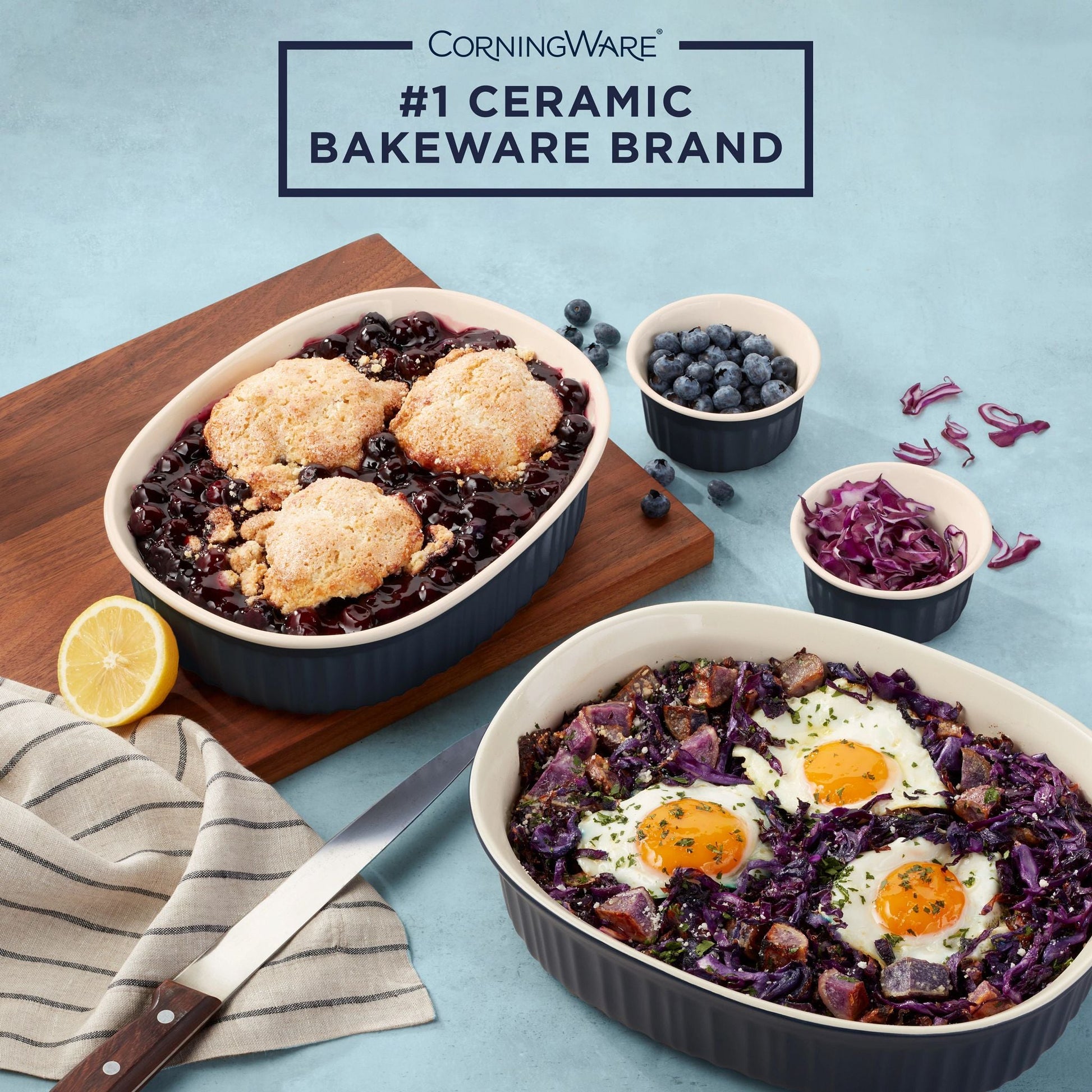 CorningWare® French Colors 10-piece Oval Bakeware Set, Navy