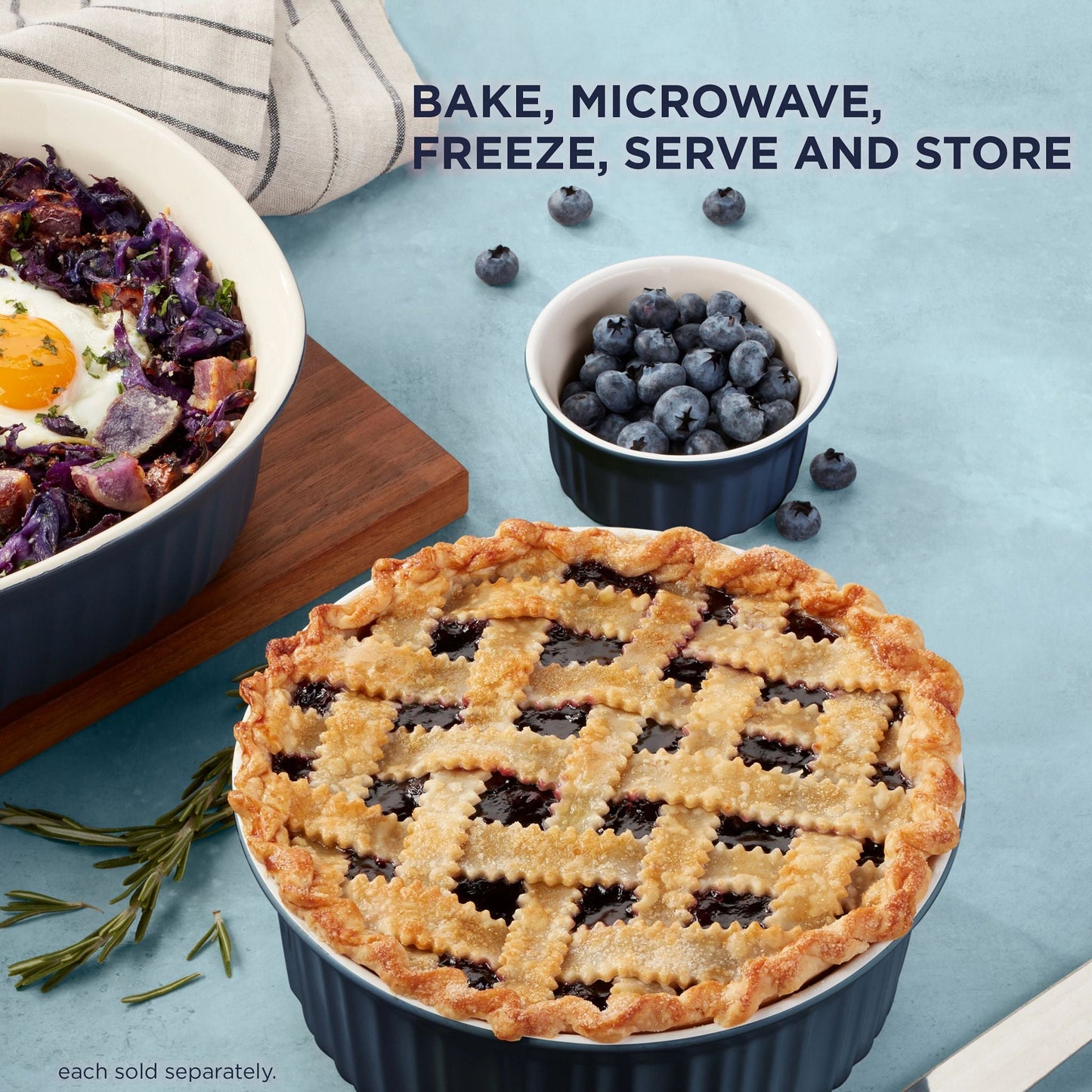 CorningWare® French Colors 1.5-quart Round Baking Dish, Navy