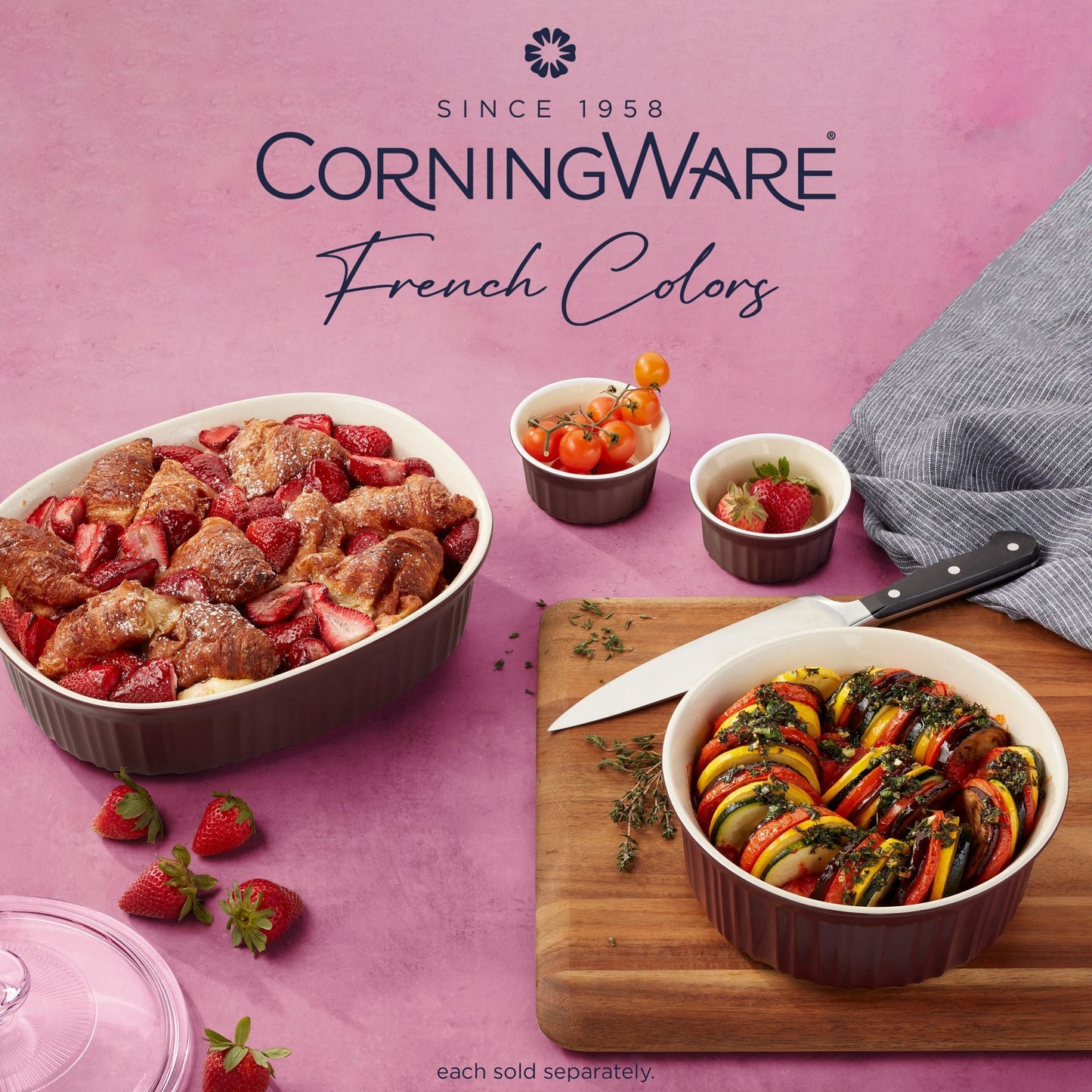 CorningWare® French Colors 1.5-quart Round Baking Dish, Cabernet